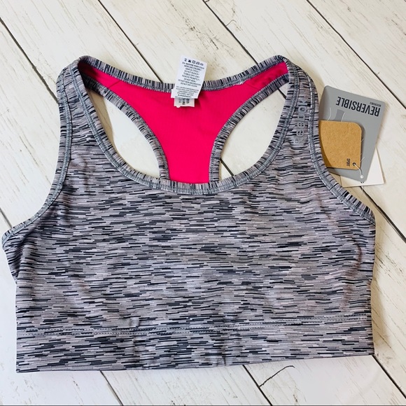 Reebok reversible sport’s bra gray pink NWT XS - Picture 1 of 7